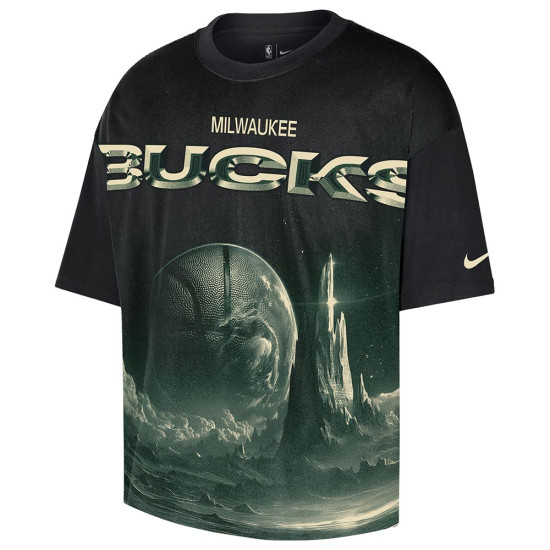 Nike Ανδρική κοντομάνικη μπλούζα Milwaukee Bucks Courtside NBA Boxy T-Shirt
